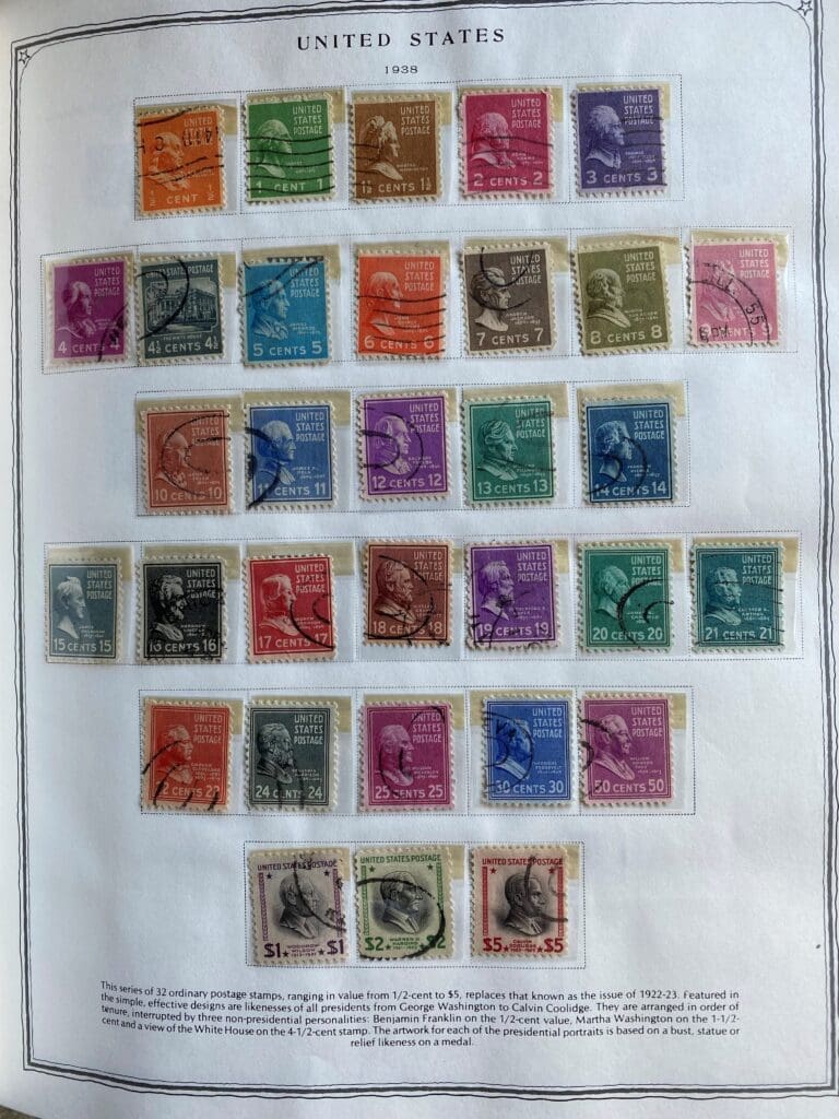 1938 Presidential stamp series